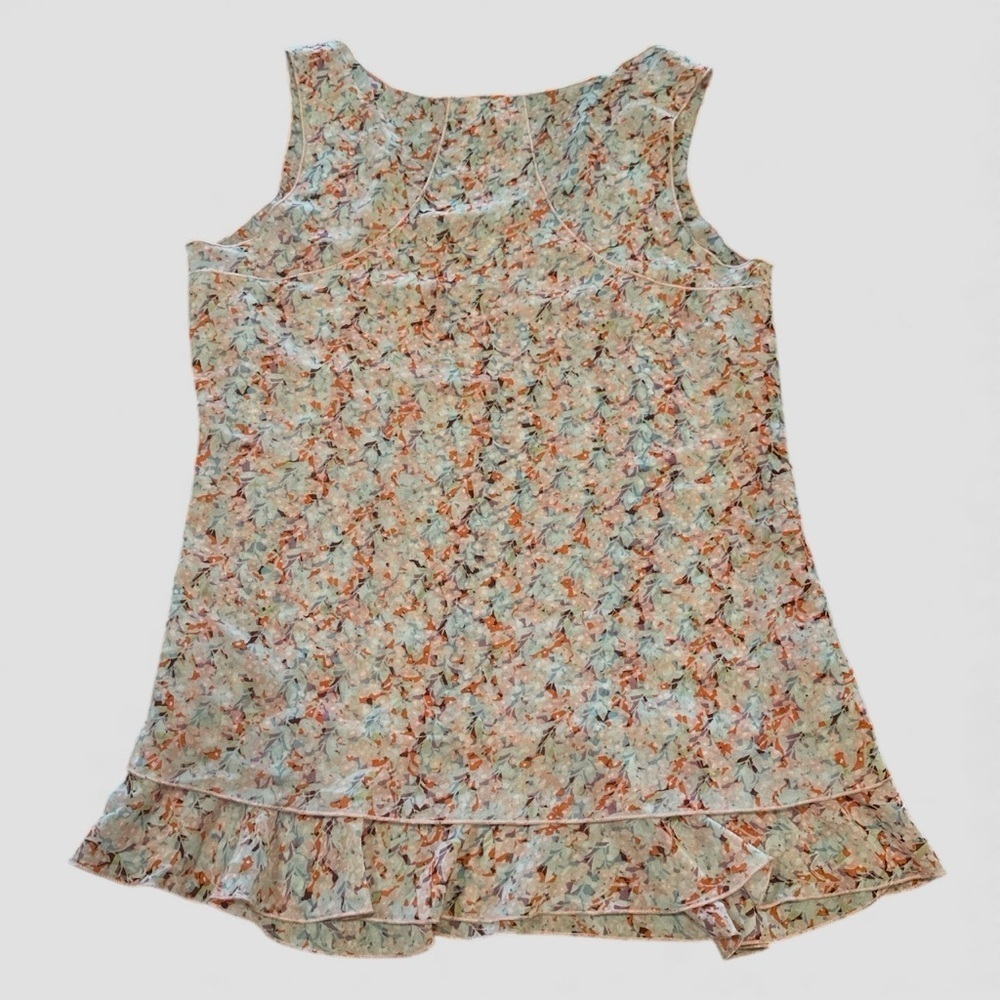 Cabi Sleeveless Floral Blouse Size XS White Pink V Neckline Style # 5032 - Picture 5 of 11